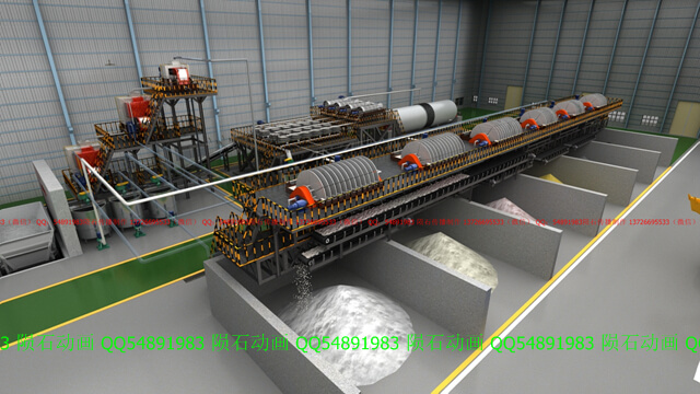 除铁磁选动画：霍普陶瓷原料生产线