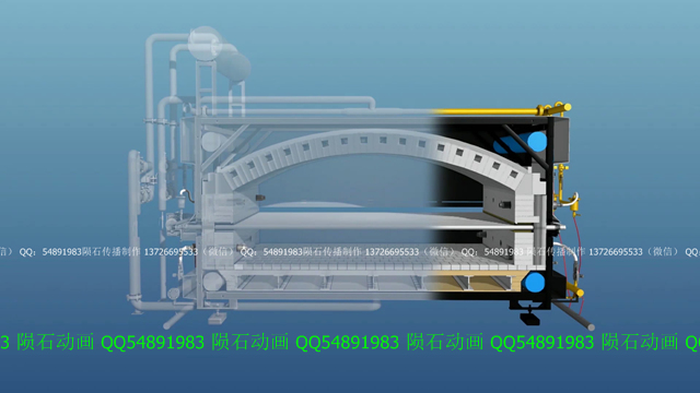 窑炉三维动画：中窑辊道窑炉技术