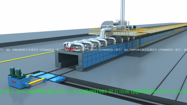 窑炉三维动画：德力泰发泡陶瓷生产线