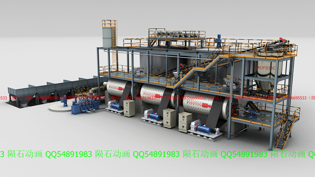 机械三维动画：浩丰重工陶瓷原料车间